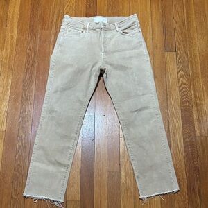 MOTHER Women's Straight Leg Jeans in Tan